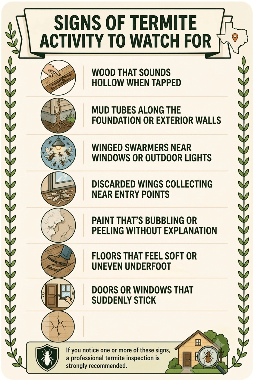 Signs of Termite Activity to Watch For Signs of Termite Activity to Watch For